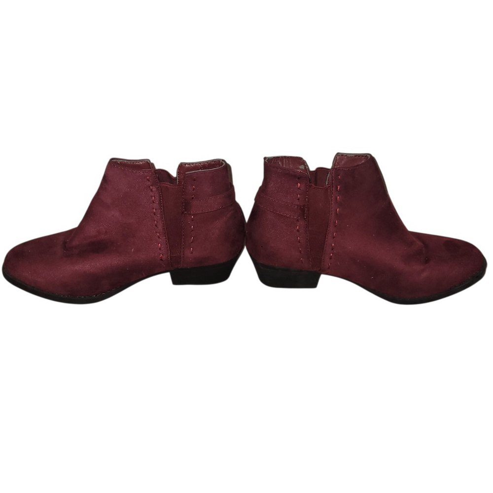 Nature Breeze Side Elastic Panel Block Heel Buckle Decor Women's Booties Size 9